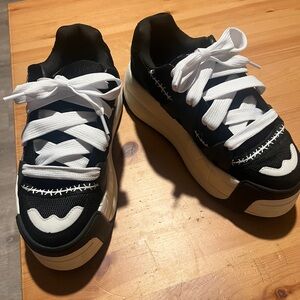 Naked Wolfe  slider Black Sneakers with Textured Mesh and Slip-On Design size 10